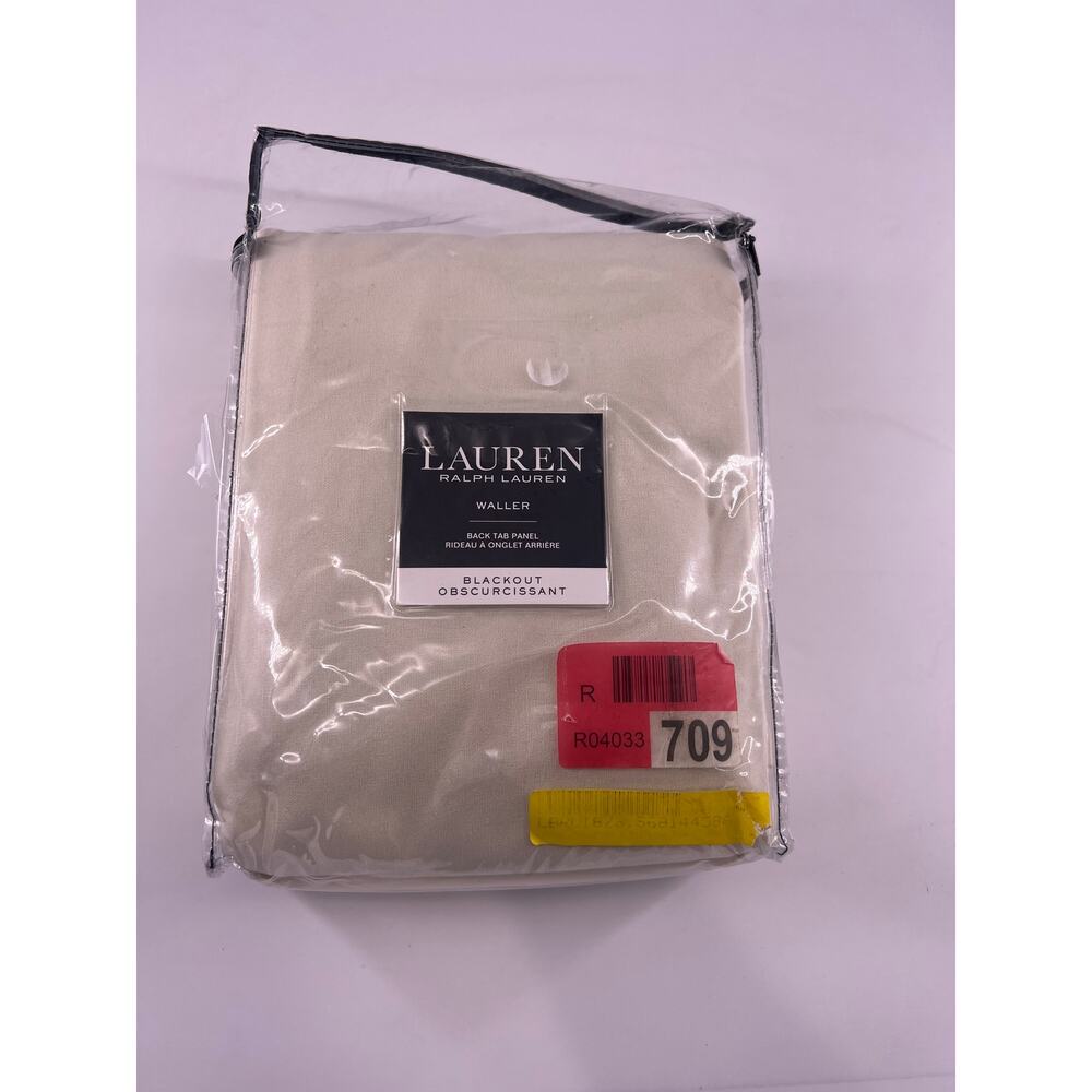 Ralph Lauren Waller Back Tab Panel Blackout Curtain  52 x 96 Natural Tan New